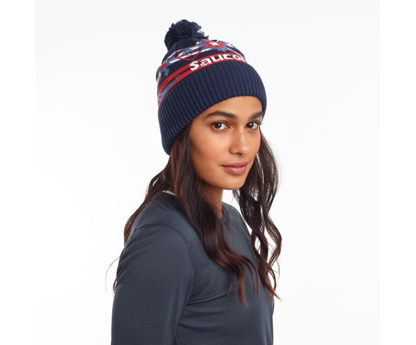 Saucony Rested Pom Women's Beanies Blue | Canada 357LISH